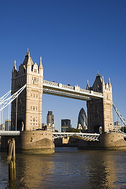 Tower Bridge and City of London beyond, London, England