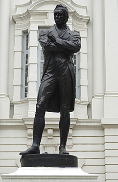 Statue of Sir Stamford Raffles outside the Victoria Concert Hall, Singapore, South East Asia