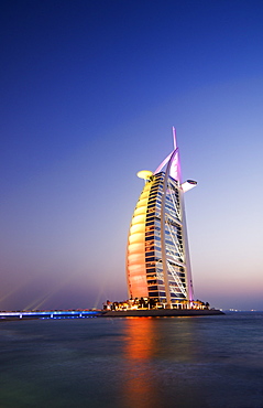 Sunset, Burj Al Arab Hotel, Dubai, United Arab Emirates, Middle East