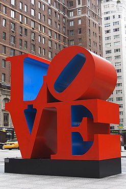 Love Sculpture by Robert Indiana, 6th Avenue, Manhattan, New York City, New York, United States of America, North America