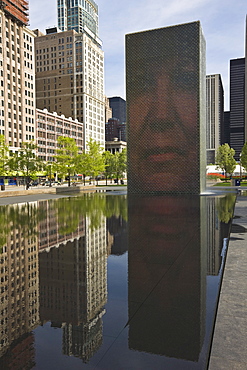 The Crown Fountain, Millennium Park, Chicago, Illinois, United States of America, North America