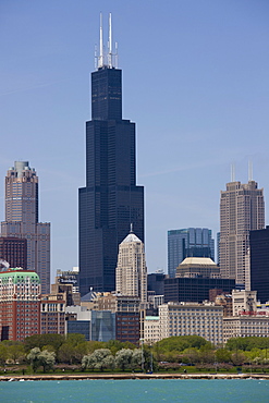 Sears Tower and skyline, Chicago, Illinois, United States of America, North America