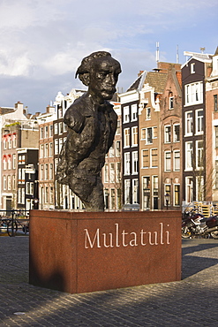 Sculpture of writer Multatuli, real name Eduard Douwes Dekker, Amsterdam, Netherlands, Europe