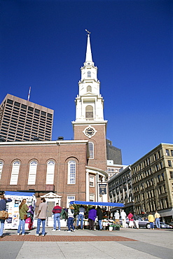 Park Street church, Boston Common, Boston, Massachusetts, New England, United States of America (U.S.A.), North America