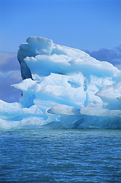 Ice formed under pressure appears blue, Monaco glacier, Leifdefjorden, Spitsbergen, Svalbard, Norway, Scandinavia, Europe