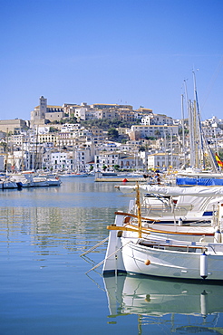 Ibiza Town and harbour, Ibiza, Balearic Islands, Spain, Europe