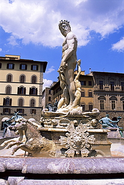 Neptune statue, Piazza della Signoria, Florence, Tuscany, Italy, Europe