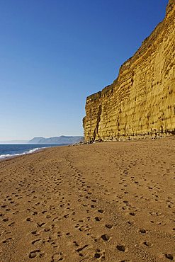 Beach and cliffs, Burton Bradstock, Jurassic Coast, UNESCO World Heritage Site, Dorset, England, United Kingdom, Europe