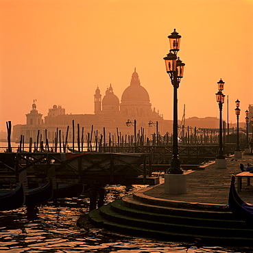 Sunset over Santa Maria della Salute, Venice, Veneto, Italy, Europe