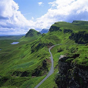 Rural road in the Beinn Edra Range, near Staffin, Isle of Skye, Scotland, United Kingdom, Europe