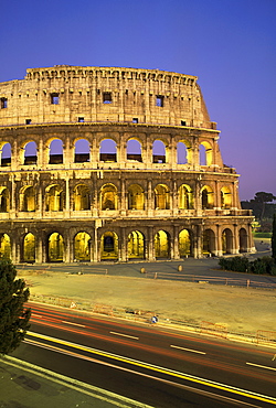 The Colosseum, floodlit, Rome, Lazio, Italy, Europe