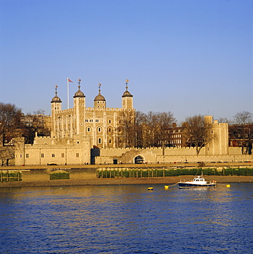 The Tower of London from the River Thames, London, England, UK