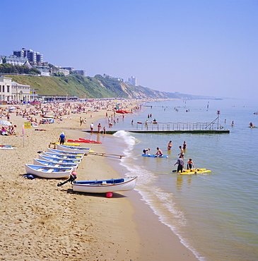 Beach and boats, Bournemouth, Dorset, England