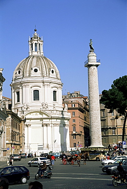 Santissimo Nome di Maria and Trajan's Column, Rome, Lazio, Italy, Europe