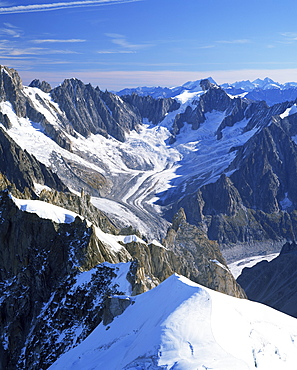 Mont Blanc range near Chamonix, Haute-Savoie, French Alps, France, Europe