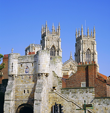 Bootham Bar and York Minster, York, Yorkshire, England, UK, Europe