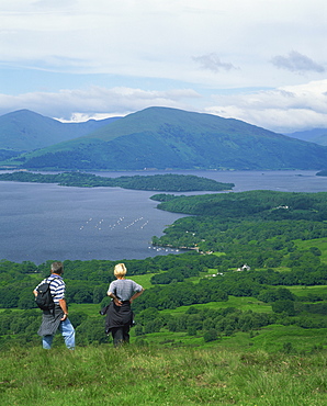 View from Conic Hill of Loch Lomond, Stirling, Central, Scotland, United Kingdom, Europe