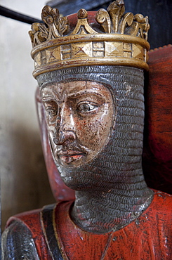 Oak effigy of Robert, Duke of Normandy, died 1134, son of William the Conqueror, Gloucester Cathedral, Gloucestershire, England, United Kingdom, Europe