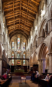 Hexham Abbey, interior of Choir looking east, Hexham, Northumberland, England, United Kingdom, Europe