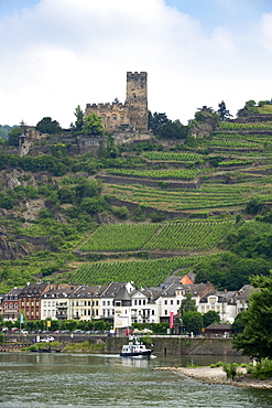 Kaub and Gutenfels Castle, River Rhine, Germany, Europe