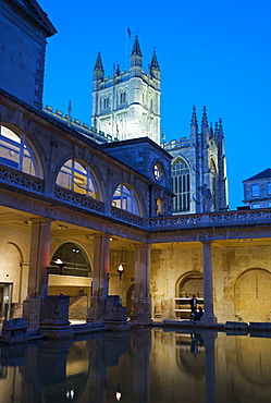 The Great Bath, Roman Baths, Bath, UNESCO World Heritage Site, Avon, England, United Kingdom, Europe