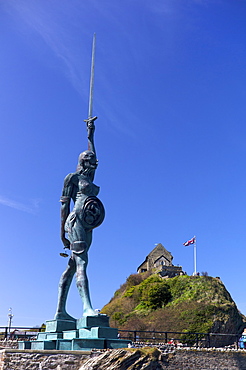 Verity statue by Damien Hirst, Ilfracombe, Devon, England, United Kingdom, Europe