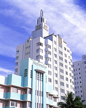 The Surfcomber and Ritz Plaza Hotels, Ocean Drive, Art Deco District, Miami Beach (South Beach), Miami, Florida, United States of America, North America