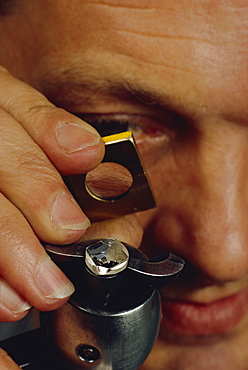 Close-up of a diamond cutter in Amsterdam, Netherlands, Holland