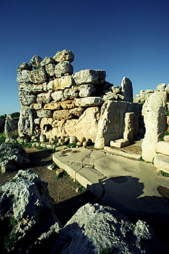 Temple of Ggantija (Gjantija), UNESCO World Heritage Site, Gozo, Malta, Europe