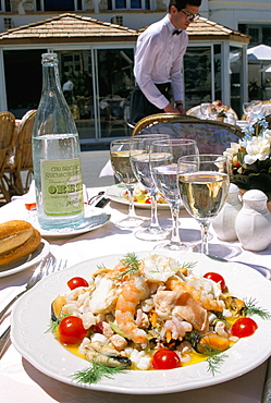 Salad Grand Bleu, Le Grand Bleu restaurant, Bonifacio, island of Corsica, France, Europe