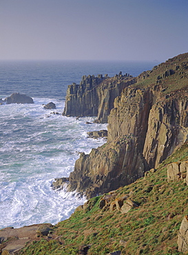 The coastline at Lands End, Cornwall, England, UK, Europe