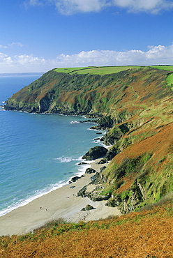 Coastline, Lantic Bay, near Fowey, Cornwall, England, UK