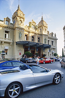 Casino and Ferrari, Monte Carlo, Monaco, Europe