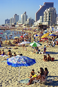 Beach and seafront, Tel Aviv, Israel, Middle East