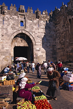 Daily market, Nablus Gate, Old City, Jerusalem, Israel, Middle East