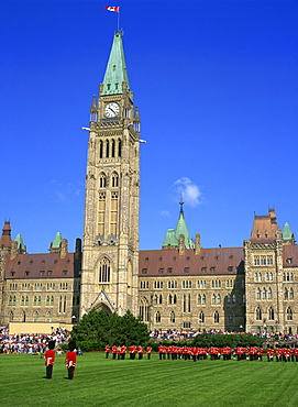 Changing of the Guard ceremony in front of the Government Building on Parliament Hill in Ottawa, Ontario, Canada, North America