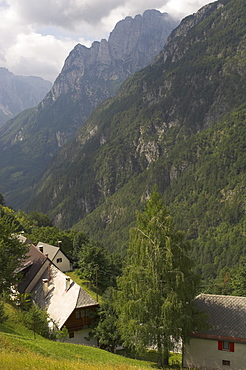 Village of Strmec, Soca Valley, Triglav National Park, Julian Alps, Slovenia, Europe