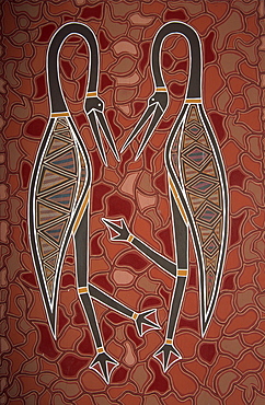 Paintings from the Dreamtime including two birds, Australia, Pacific