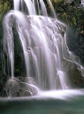 Detail of waterfall on Mosedale Beck, Wastwater, Lake District, Cumbria, England, United Kingdom, Europe