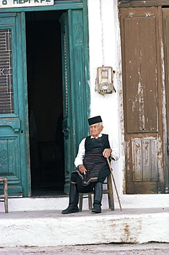 Old man in traditional costume, Crete, Greece, Europe