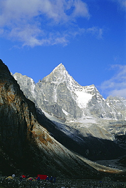 Kya Jo Ri mountain from Machermo, Machermo, Himalayas, Nepal, Asia