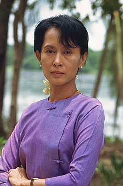 Aung San Suu Kyi at home, Rangoon, Myanmar (Burma), Asia