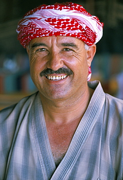 Portrait of a Bedouin man, Wadi Rum, Jordan, Middle East