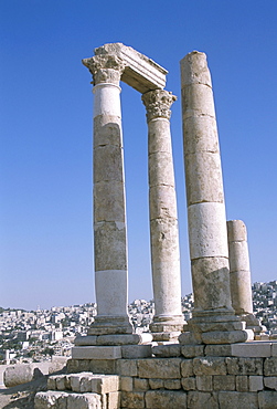 Citadel columns, Amman, Jordan, Middle East