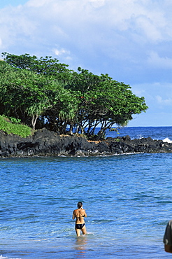 Walanapanapa Black Sand Beach, Hana Coast, Maui, Hawaii, Hawaiian Islands, United States of America, Pacific, North America