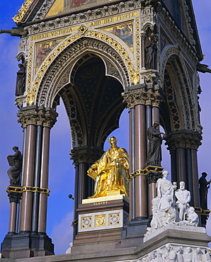 Statue of Prince Albert, consort of Queen Victoria, the Albert Memorial, Kensington Gardens, London, England, UK, Europe