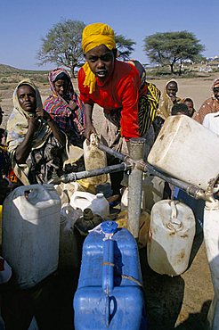 Water in Somali refugee camp, Ziziga, Ethiopia, Africa