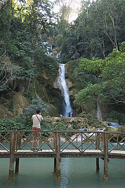 Khuang Si waterfall, near Luang Prabang, Laos, Indochina, Southeast Asia, Asia