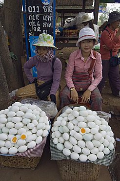 Eggs for sale in market, Cambodia, Indochina, Southeast Asia, Asia