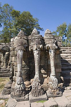 Elephant Terrace, Angkor Thom, Angkor, UNESCO World Heritage Site, Siem Reap, Cambodia, Indochina, Southeast Asia, Asia